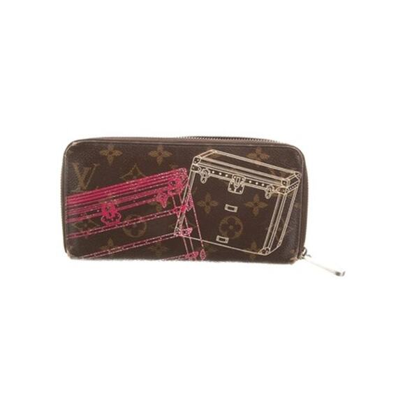 LOUIS VUITTON  Monogram 2014 Animation Silk Screen of Trunks*Limited Ed. Wallet* - Picture 1 of 16